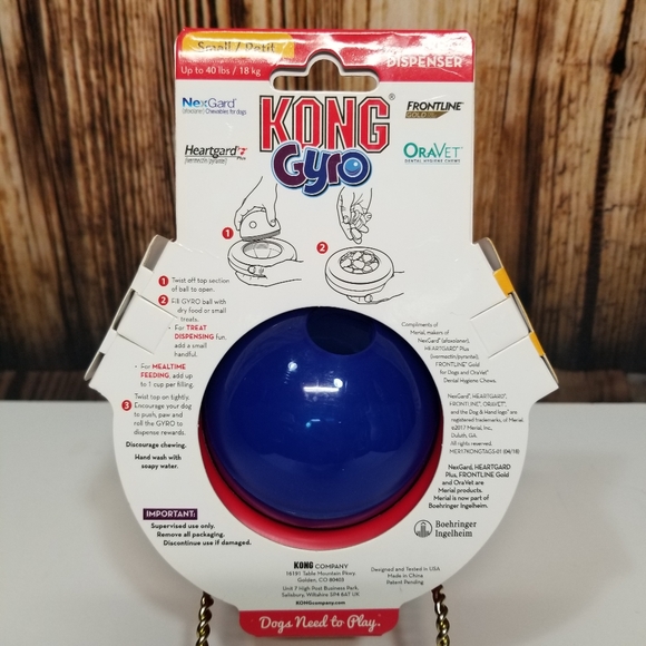 NEW Kong Gyro Treat Dispenser Small/Petite Interactive Dog Puzzle Toy - Picture 5 of 8